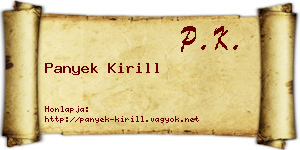 Panyek Kirill névjegykártya